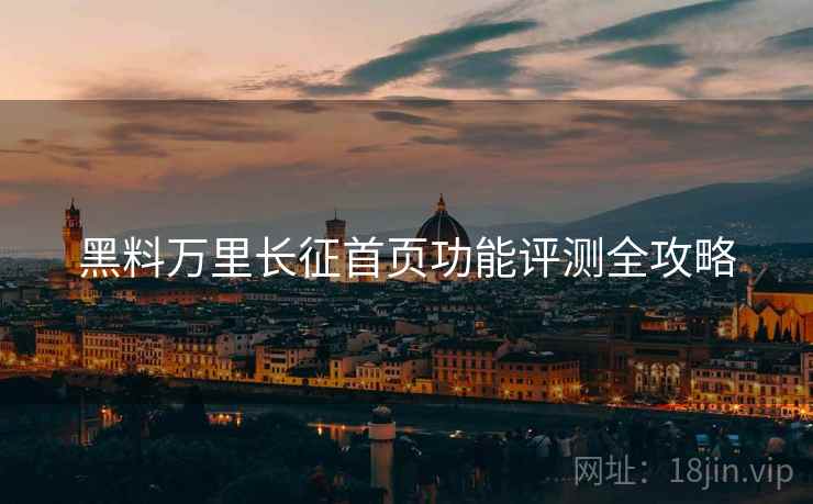 黑料万里长征首页功能评测全攻略