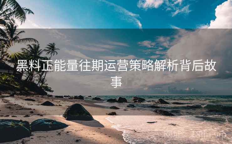 黑料正能量往期运营策略解析背后故事