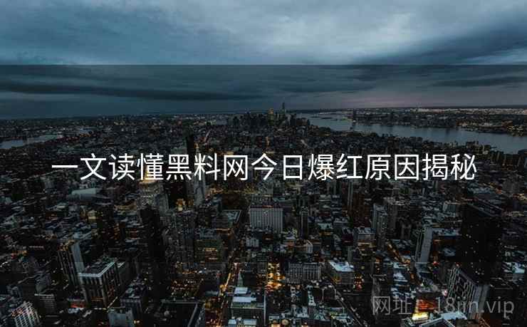 一文读懂黑料网今日爆红原因揭秘