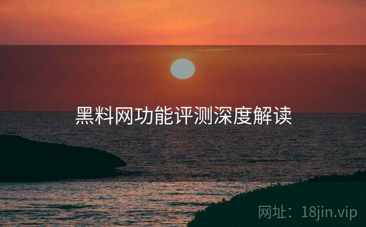 黑料网功能评测深度解读