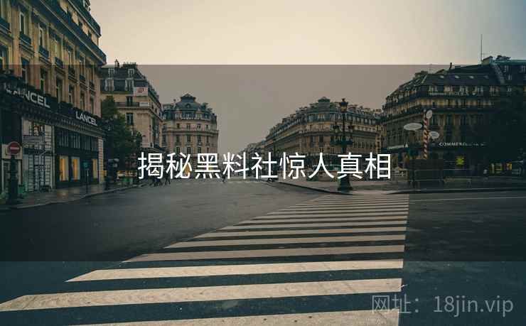 揭秘黑料社惊人真相